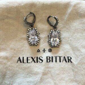 Alexis Bittar Gunmetal Crystal Drop Earrings
